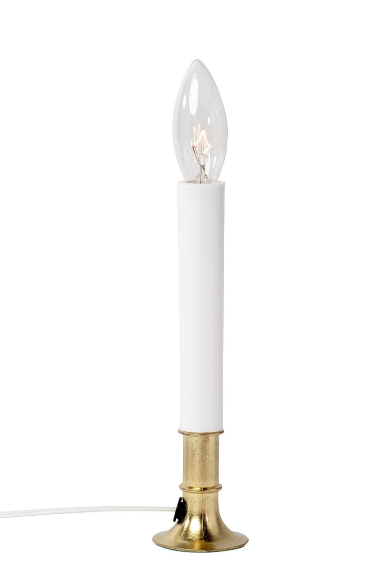 Creative HobbiesÂ® Electric Window Candle Lamp with Brass Plated Base, On/Off Switch, Light Bulb, Ready to Use! - Image 2